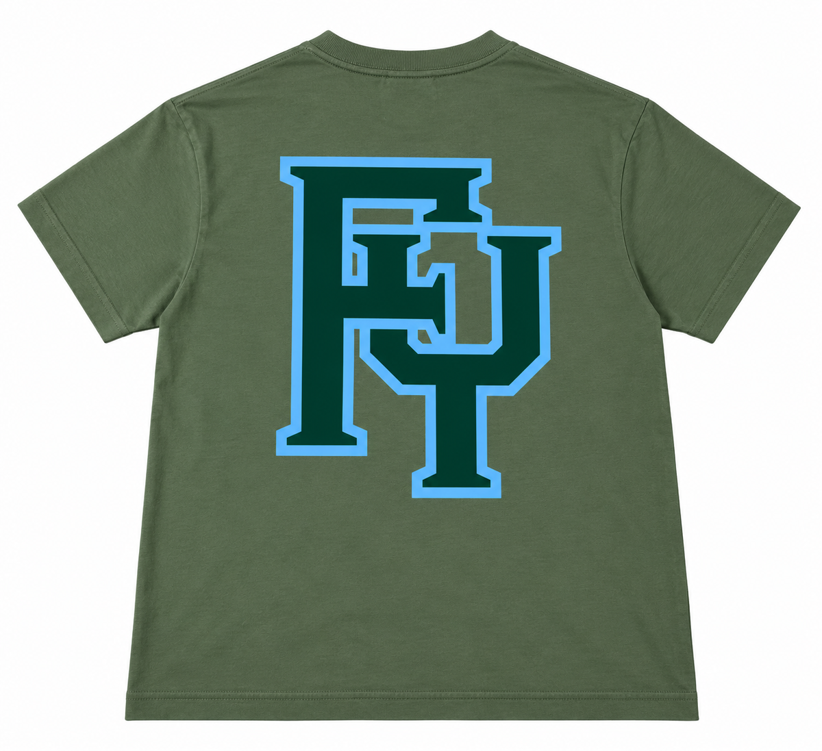VARSITY TEE- GREEN/DARK GREEN/SKY BLUE