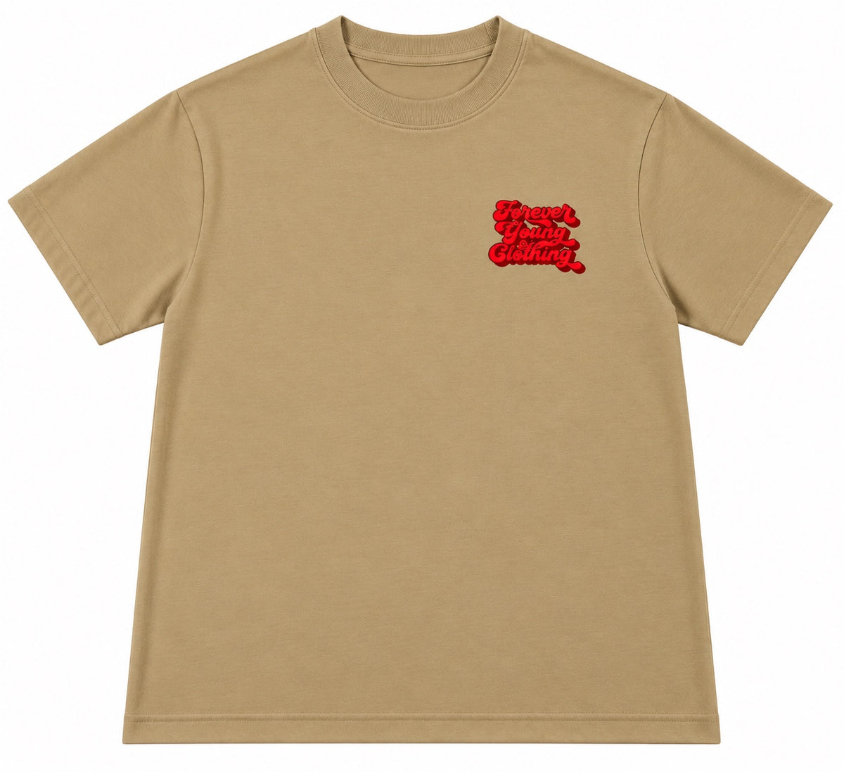 STACKED LOGO HEAVYWEIGHT TEE- SAND