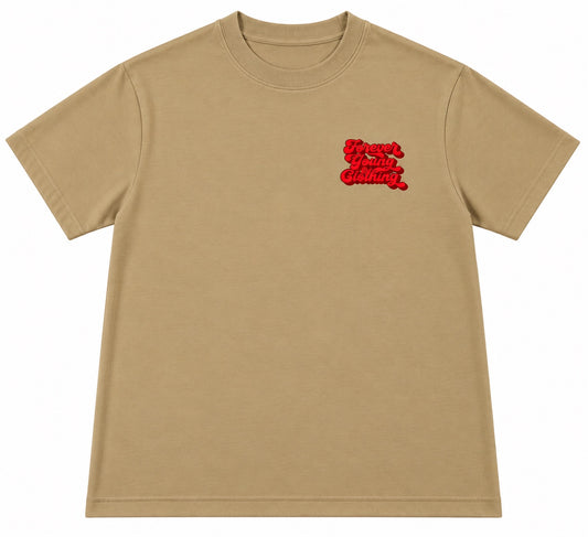 STACKED LOGO HEAVYWEIGHT TEE- SAND