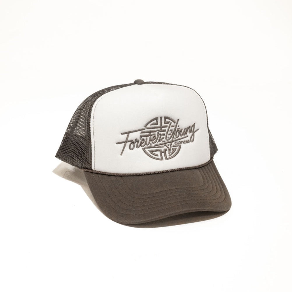 The Logo Trucker Hat - Grey/White