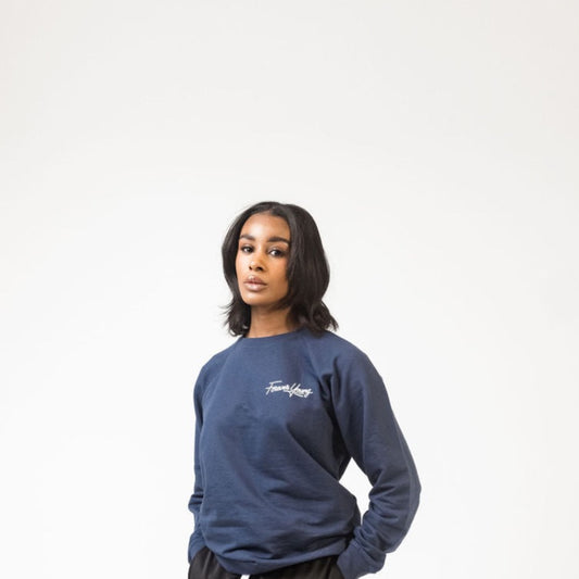 Navy Logo Lightweight Crewneck