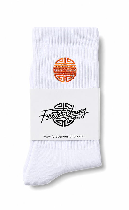 EMBLEM CREW SOCKS- ORANGE