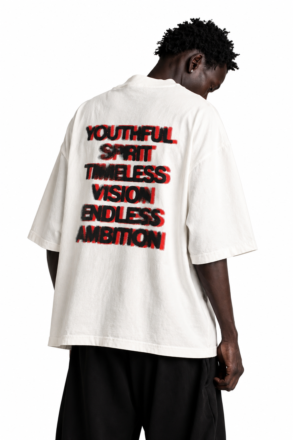 DIGITAL FADE HEAVYWEIGHT TEE- WHITE
