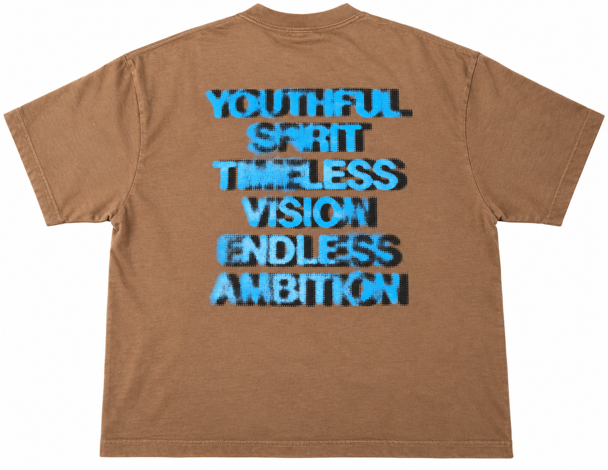 DIGITAL FADE HEAVYWEIGHT TEE- BROWN