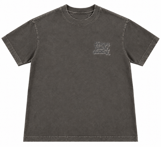 STACKED LOGO HEAVYWEIGHT TEE- CEMENT