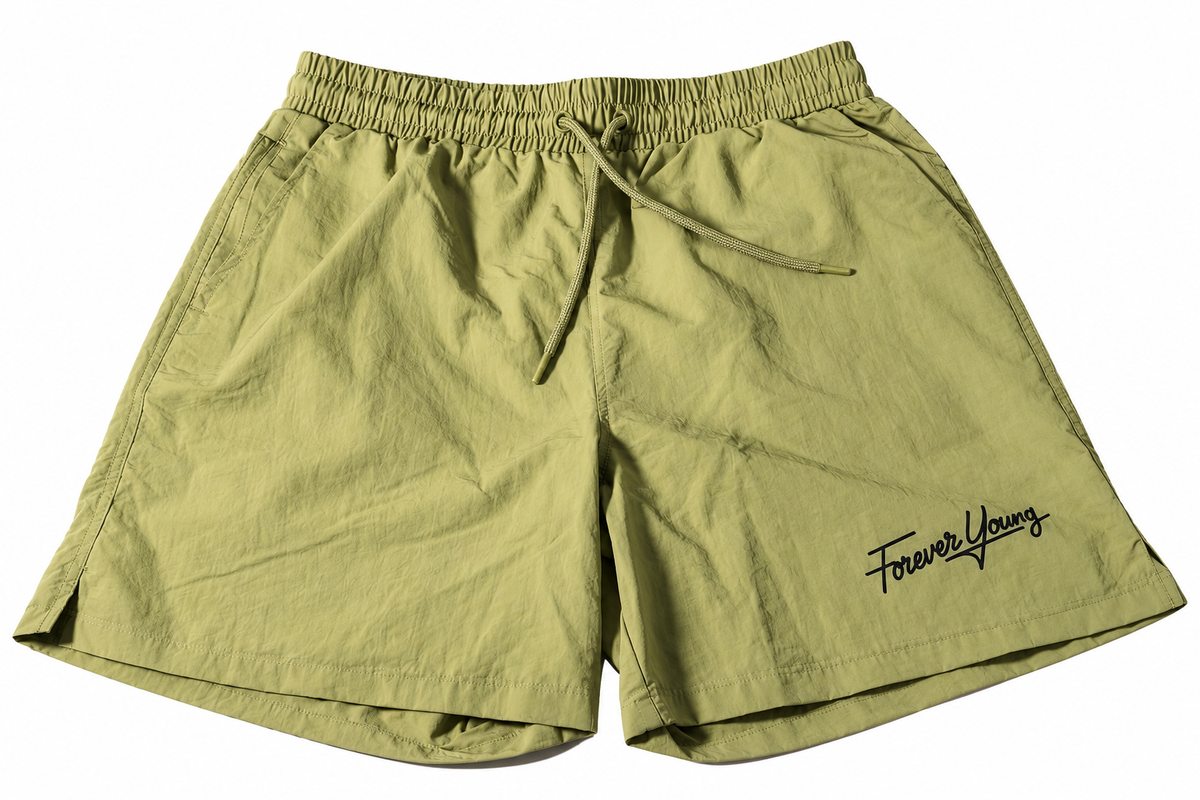 SCRIPT RUNNING SHORTS- SAGE GREEN