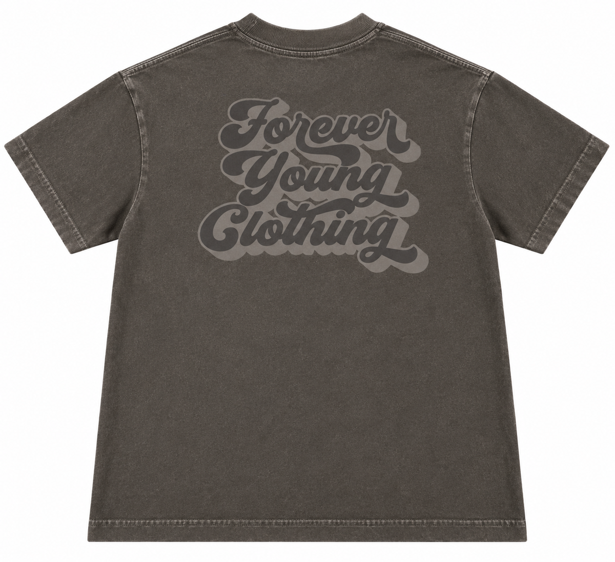 STACKED LOGO HEAVYWEIGHT TEE- CEMENT
