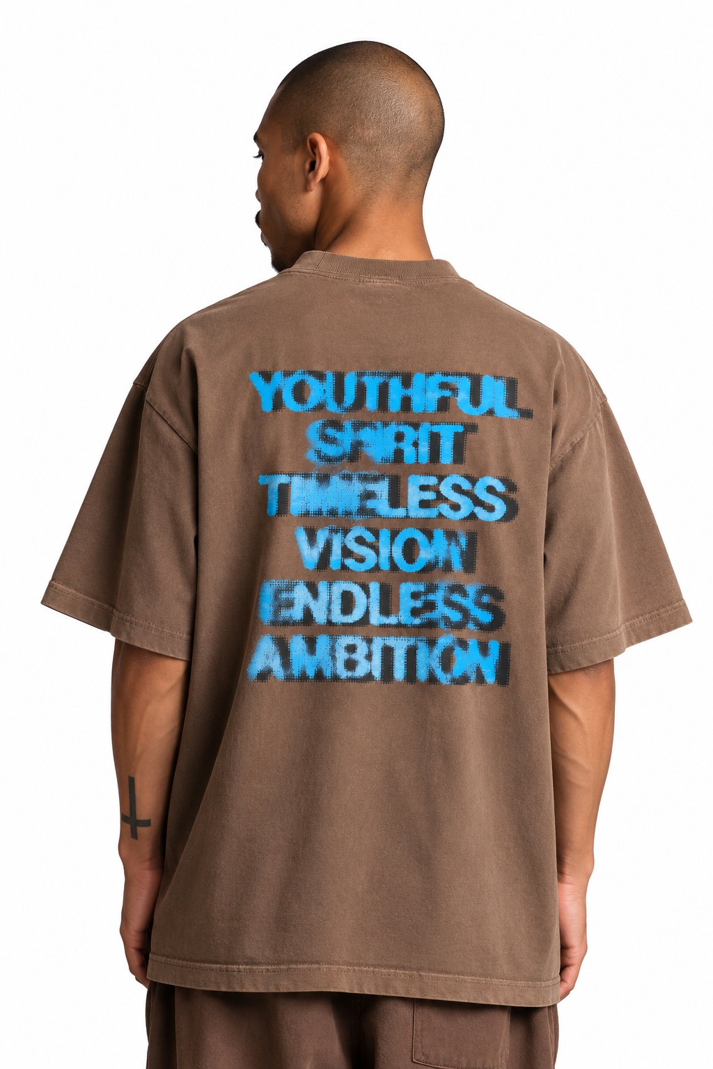 DIGITAL FADE HEAVYWEIGHT TEE- BROWN