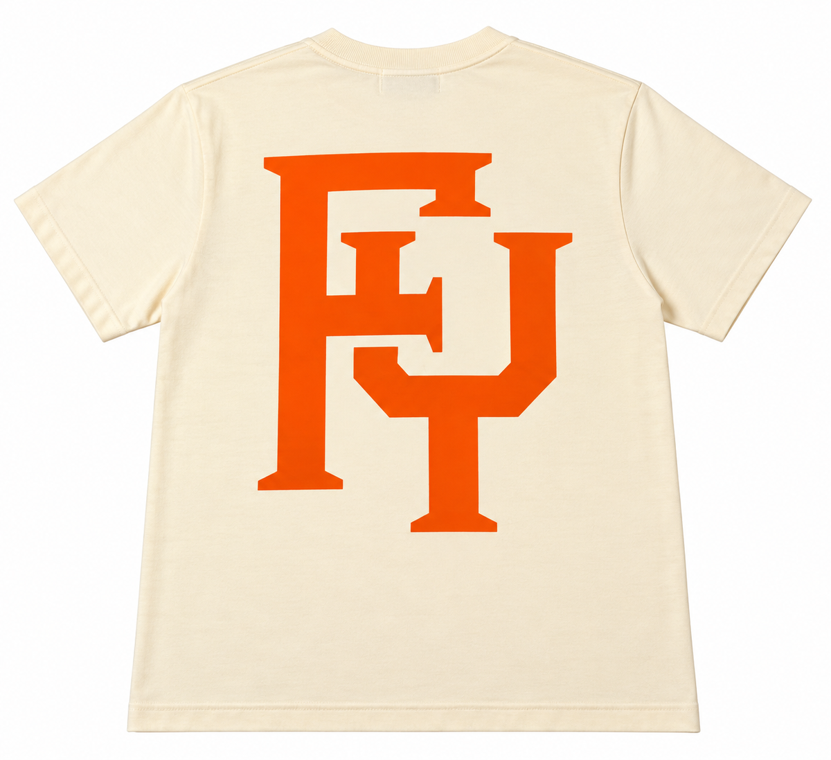 VARSITY TEE- CREAM/ORANGE
